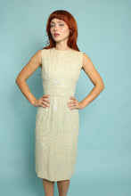 50s Celery Sequined Wiggle Dress