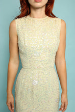 50s Celery Sequined Wiggle Dress
