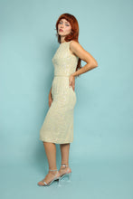 50s Celery Sequined Wiggle Dress