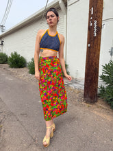 70s Psychedelic Cityscape Maxi Skirt