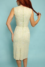 50s Celery Sequined Wiggle Dress