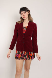 70s Burgundy Velvet Blazer