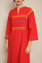70s Rainbow Trim Kaftan Dress