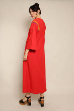 70s Rainbow Trim Kaftan Dress