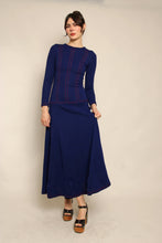 70s Contrast Stitch Knit Dress