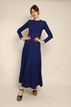 70s Contrast Stitch Knit Dress