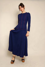 70s Contrast Stitch Knit Dress