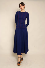 70s Contrast Stitch Knit Dress