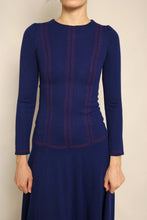 70s Contrast Stitch Knit Dress