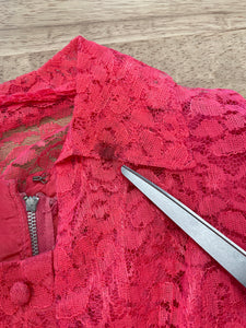 50s Red Lace Dress Set