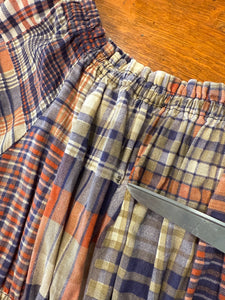 70s Plaid Peasant Dress