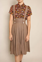 50s Brown Pinafore Dress