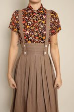 50s Brown Pinafore Dress