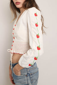 70s Strawberry Gauze Blouse