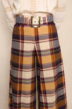 70s Plaid Knit Bell Bottoms