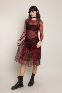 30s Wine Lips Witch - Dress