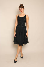 60s Ribbon Trim Chiffon Dress