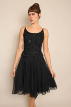 60s Ribbon Trim Chiffon Dress