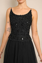 60s Ribbon Trim Chiffon Dress