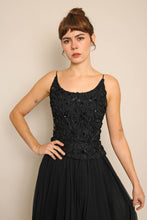 60s Ribbon Trim Chiffon Dress