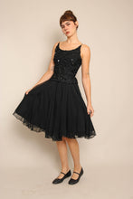 60s Ribbon Trim Chiffon Dress