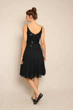 60s Ribbon Trim Chiffon Dress