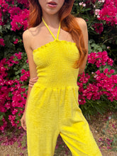 80s Yellow Terry Cloth Jumpsuit