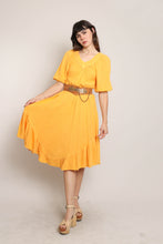 70s Yellow Gauze Dress