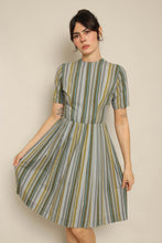 50s Gray Striped Dress
