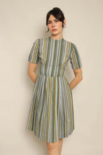 50s Gray Striped Dress