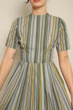 50s Gray Striped Dress