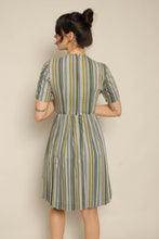 50s Gray Striped Dress