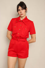 80s Red Romper With Belt