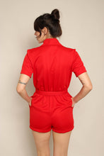 80s Red Romper With Belt