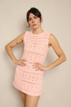 60s Pink Crochet Dress