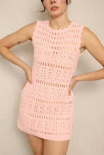 60s Pink Crochet Dress