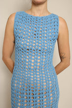 60s Blue Crochet Dress