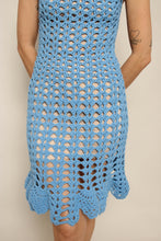 60s Blue Crochet Dress