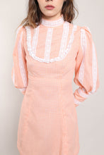 70s Orange Gingham Dress
