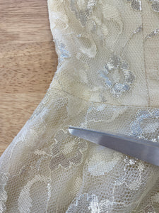 50s Silver Lace Tea Length Dress
