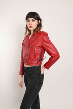 90s Red Motorcycle Jacket