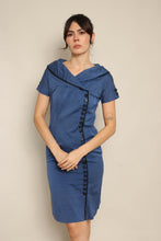 50s Asymmetric Button Dress