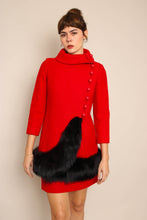 60s Mod Jacket Set With Fur Trim