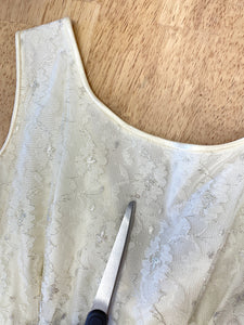 50s Silver Lace & Satin Dress