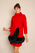 60s Mod Jacket Set With Fur Trim