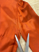 50s Burnt Orange Satin Dress
