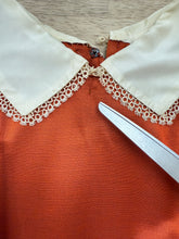 50s Burnt Orange Satin Dress