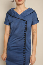 50s Asymmetric Button Dress