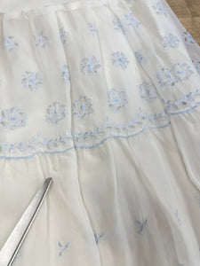 70s Blue Eyelet Lace Petticoat