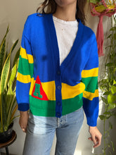 70s Color Block Varsity Sweater